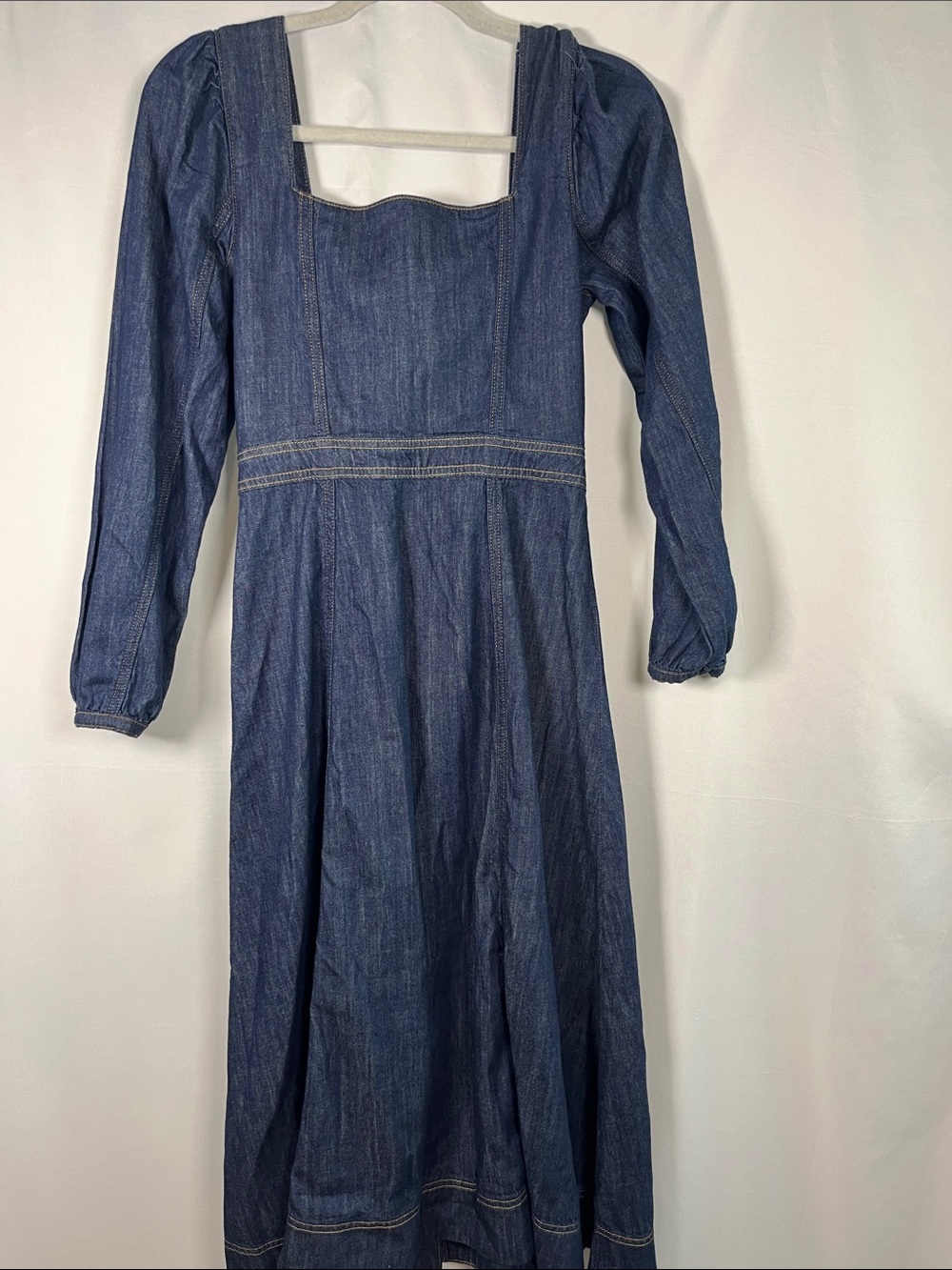 Reformation Dark Denim Button-Front Midi Dress - Picture 7 of 9